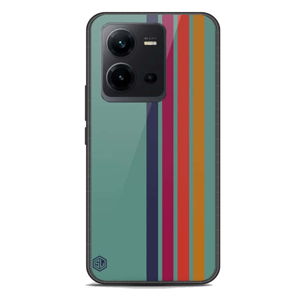 Retro Stripes Series Soft Phone Case - Premium Glass Case - Vivo V25e