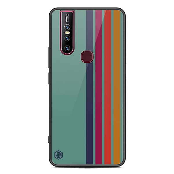 Retro Stripes Series Soft Phone Case - Premium Glass Case - Vivo V15
