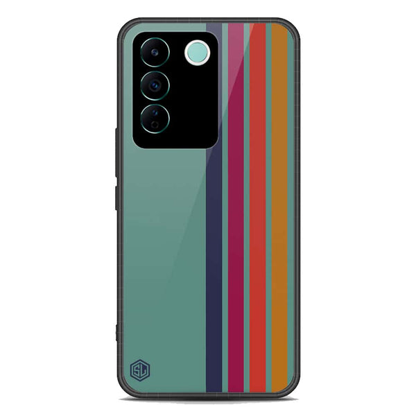 Retro Stripes Series Soft Phone Case - Premium Glass Case - Vivo S16e