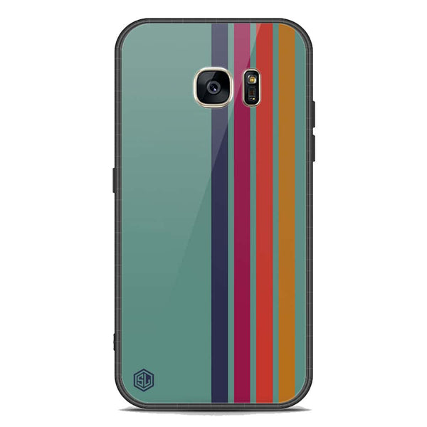 Retro Stripes Series Soft Phone Case - Premium Glass Case - Samsung Galaxy S7