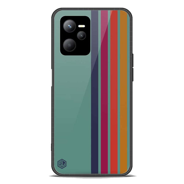 Retro Stripes Series Soft Phone Case - Premium Glass Case - Realme V25
