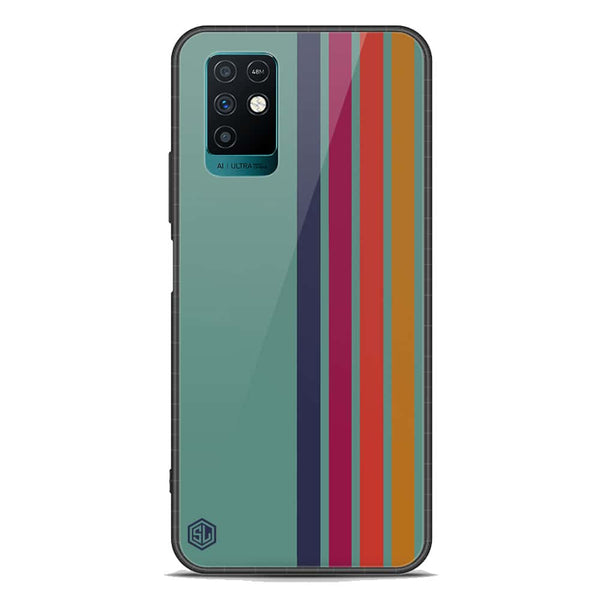 Retro Stripes Series Soft Phone Case - Premium Glass Case - Infinix Note 10
