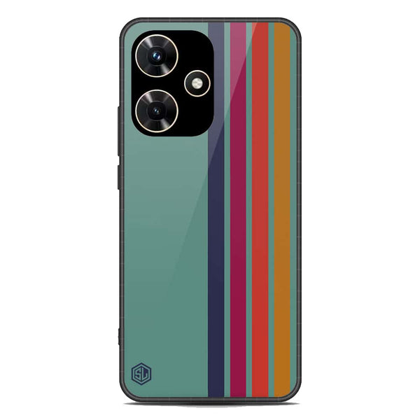 Retro Stripes Series Soft Phone Case - Premium Glass Case - Infinix Hot 30i