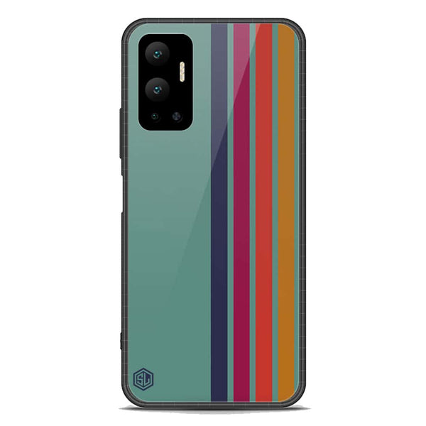 Retro Stripes Series Soft Phone Case - Premium Glass Case - Infinix Hot 12