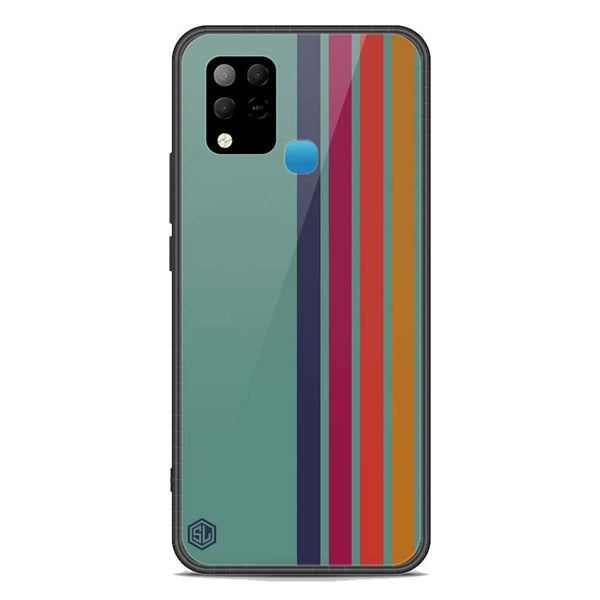 Retro Stripes Series Soft Phone Case - Premium Glass Case - Infinix Hot 10S