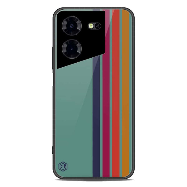 Retro Stripes Series Soft Phone Case - Premium Glass Case - Tecno Pova 5 Pro