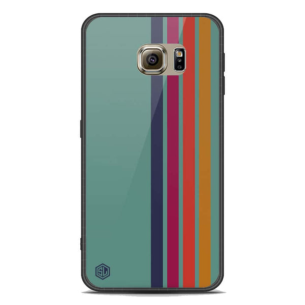 Retro Stripes Series Soft Phone Case - Acrylic Glass Case - Samsung Galaxy S6