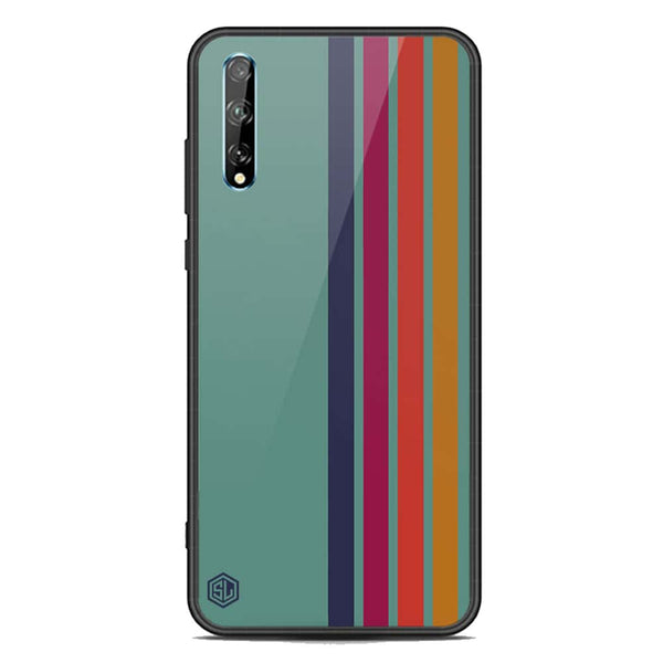 Retro Stripes Series Soft Phone Case - Acrylic Glass Case - Huawei Y8p