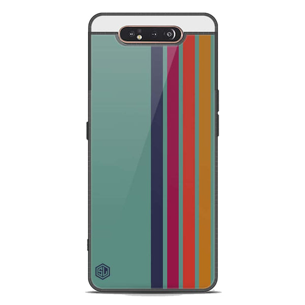 Retro Stripes Series Soft Phone Case - Premium Glass Case - Samsung Galaxy A80