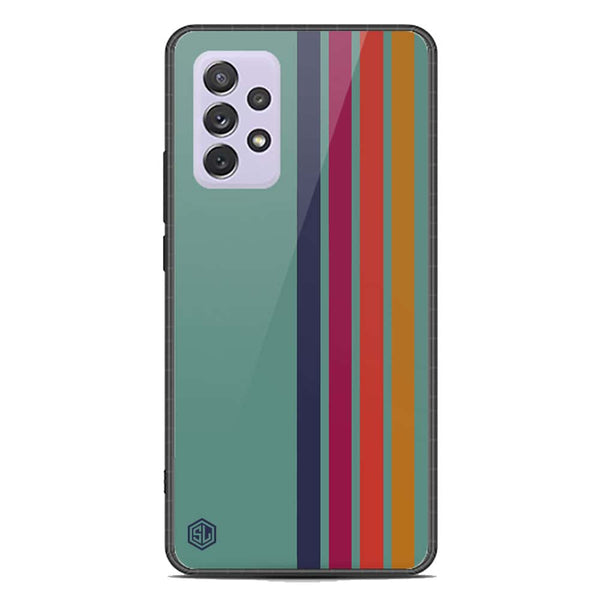 Retro Stripes Series Soft Phone Case - Premium Glass Case - Samsung Galaxy A72