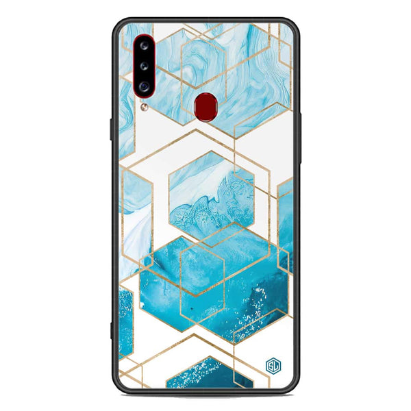 Stylish Marble Series Soft Phone Case - Premium Glass Case - Design 1 - Samsung Galaxy A20s