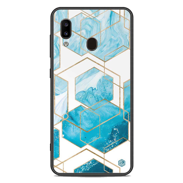 Stylish Marble Series Soft Phone Case - Premium Glass Case - Design 1 - Samsung Galaxy A20