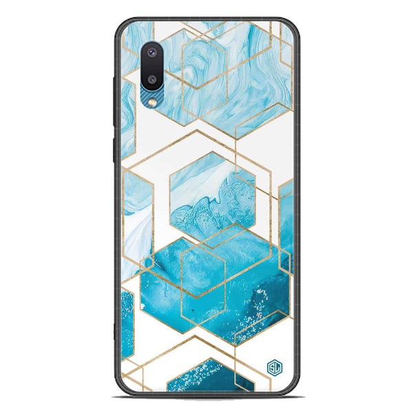 Stylish Marble Series Soft Phone Case - Premium Glass Case - Design 1 - Samsung Galaxy A02
