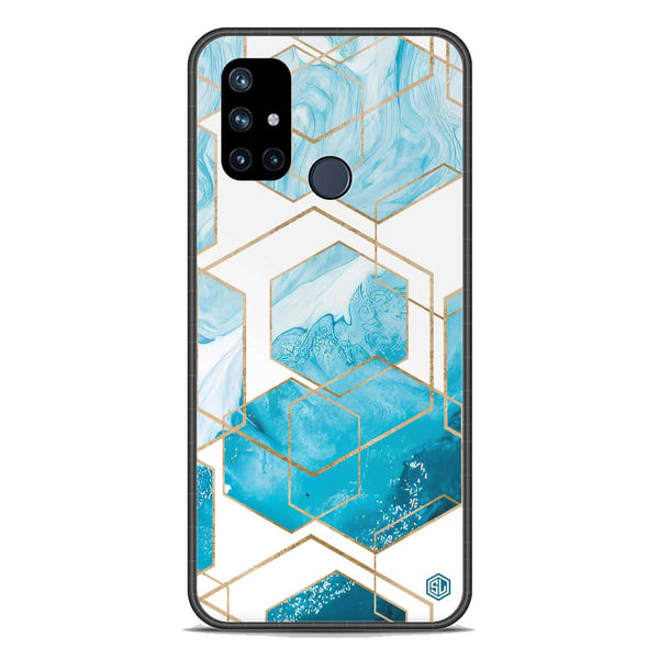 Stylish Marble Series Soft Phone Case - Premium Glass Case - Design 1 - OnePlus Nord N10 5G