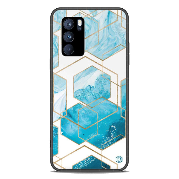 Stylish Marble Series Soft Phone Case - Premium Glass Case - Design 1 - Oppo Reno 6 5G