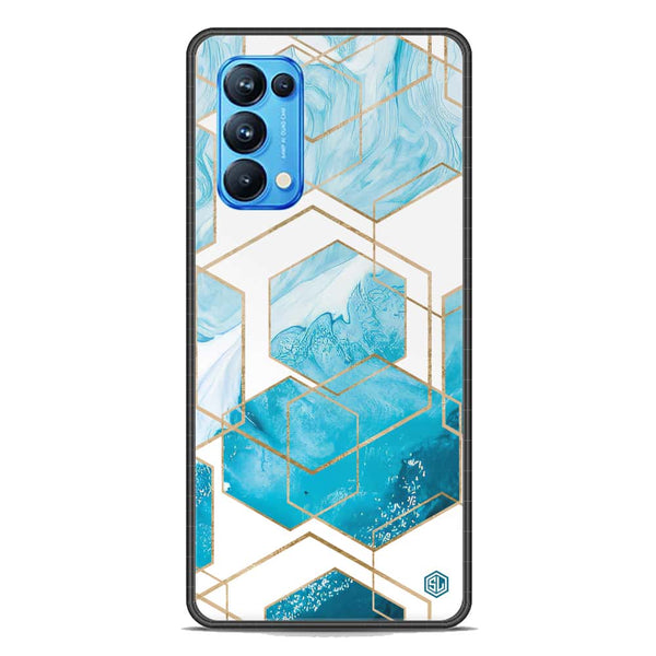Stylish Marble Series Soft Phone Case - Premium Glass Case - Design 1 - Oppo Reno 5 Pro 5G