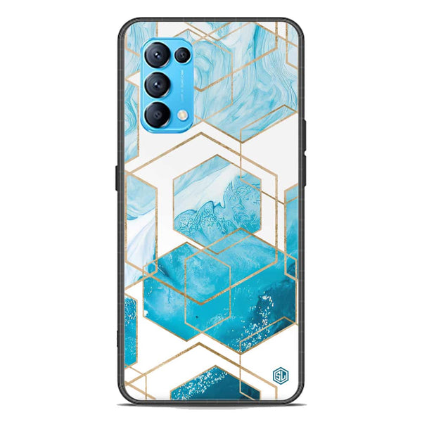 Stylish Marble Series Soft Phone Case - Premium Glass Case - Design 1 - Oppo Reno 5 4G