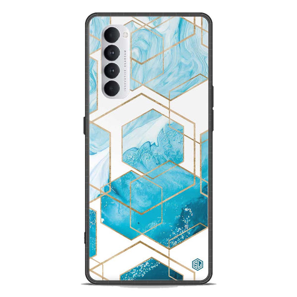 Stylish Marble Series Soft Phone Case - Premium Glass Case - Design 1 - Oppo Reno 4 Pro 5G