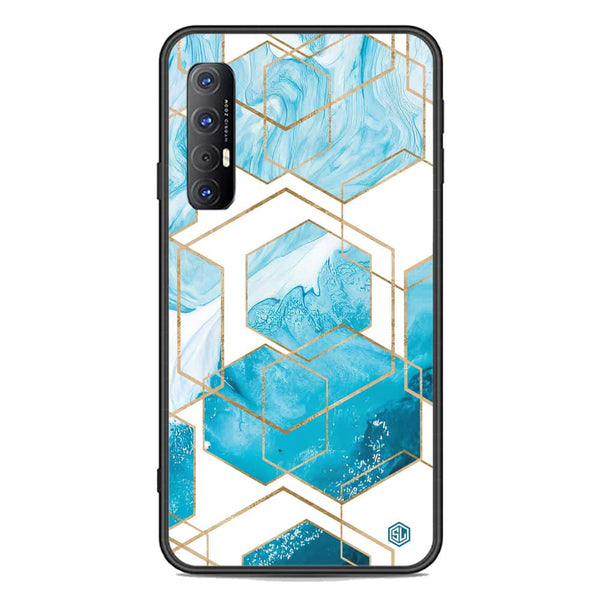Stylish Marble Series Soft Phone Case - Premium Glass Case - Design 1 - Oppo Reno 3 Pro