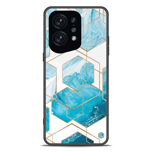 Stylish Marble Series Soft Phone Case - Premium Glass Case - Design 1 - Oppo Find X5