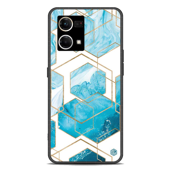 Stylish Marble Series Soft Phone Case - Premium Glass Case - Design 1 - Oppo F21 Pro 4G