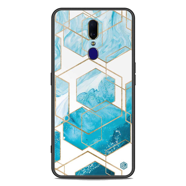 Stylish Marble Series Soft Phone Case - Premium Glass Case - Design 1 - Oppo F11