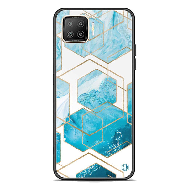 Stylish Marble Series Soft Phone Case - Premium Glass Case - Design 1 - Oppo Reno 4F