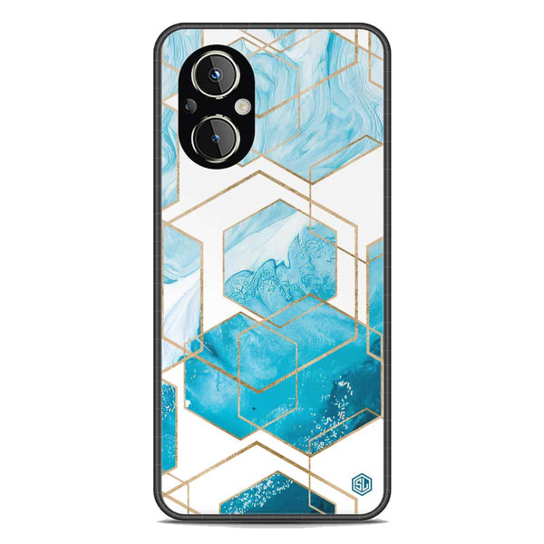 Stylish Marble Series Soft Phone Case - Premium Glass Case - Design 1 - Oppo A96 5G