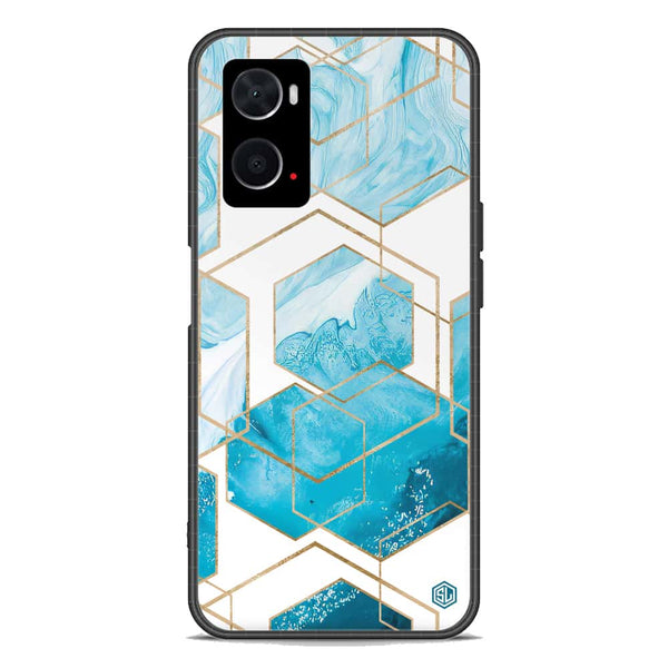 Stylish Marble Series Soft Phone Case - Premium Glass Case - Design 1 - Oppo A96 4G