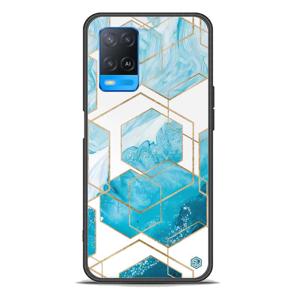 Stylish Marble Series Soft Phone Case - Premium Glass Case - Design 1 - Oppo A54 4G