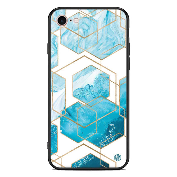 Stylish Marble Series Soft Phone Case - Premium Glass Case - Design 1 - iPhone 8 / 7