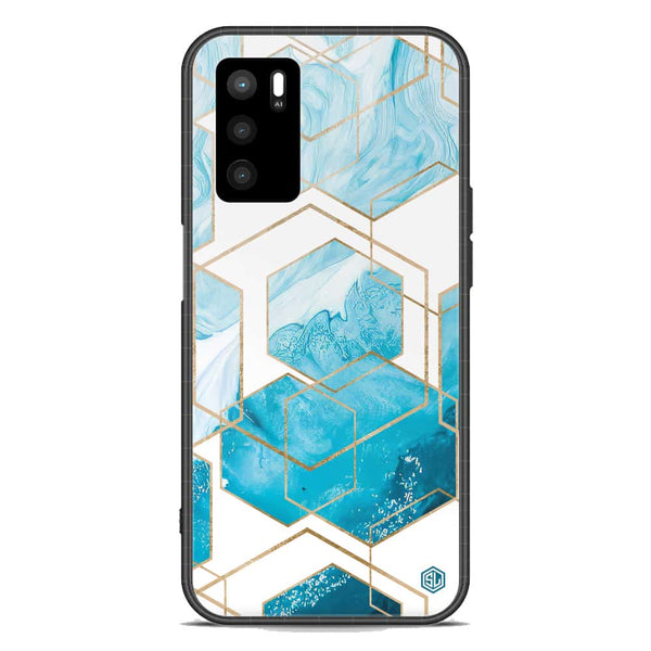 Stylish Marble Series Soft Phone Case - Premium Glass Case - Design 1 - Oppo A16s