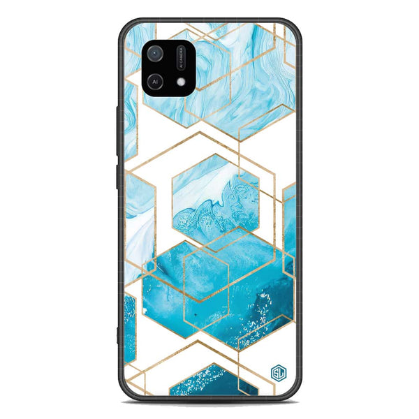 Stylish Marble Series Soft Phone Case - Premium Glass Case - Design 1 - Oppo A16e