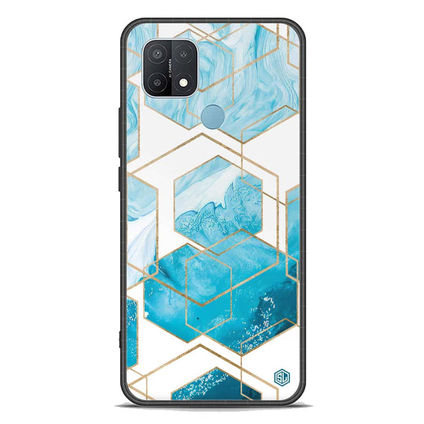 Stylish Marble Series Soft Phone Case - Premium Glass Case - Design 1 - Oppo A15s