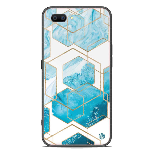 Stylish Marble Series Soft Phone Case - Premium Glass Case - Design 1 - Oppo A12e