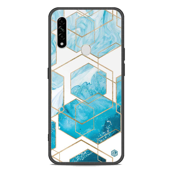 Stylish Marble Series Soft Phone Case - Premium Glass Case - Design 1 - Oppo A8