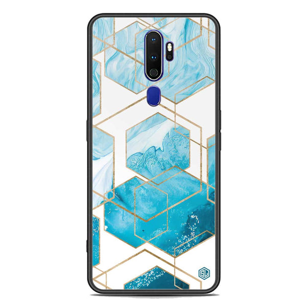 Stylish Marble Series Soft Phone Case - Premium Glass Case - Design 1 - Oppo A5 2020