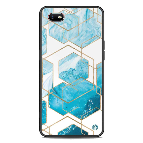 Stylish Marble Series Soft Phone Case - Premium Glass Case - Design 1 - Oppo A1k