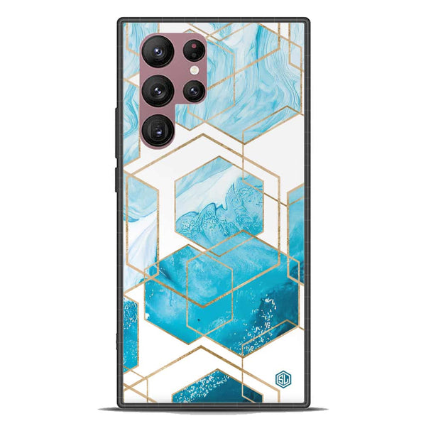 Stylish Marble Series Soft Phone Case - Premium Glass Case - Design 1 - Samsung Galaxy S22 Ultra 5G