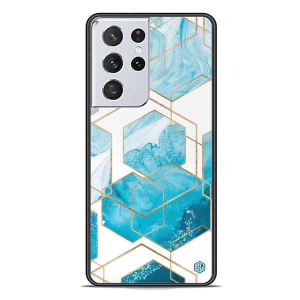 Stylish Marble Series Soft Phone Case - Premium Glass Case - Design 1 - Samsung Galaxy S21 Ultra 5G