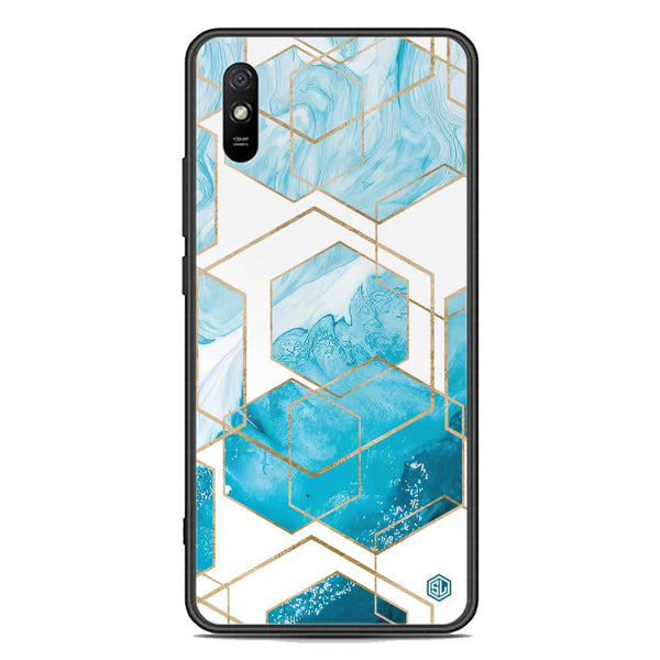 Stylish Marble Series Soft Phone Case - Premium Glass Case - Design 1 - Xiaomi Redmi 9A