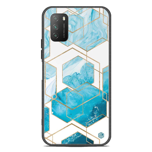 Stylish Marble Series Soft Phone Case - Premium Glass Case - Design 1 - Xiaomi Poco M3