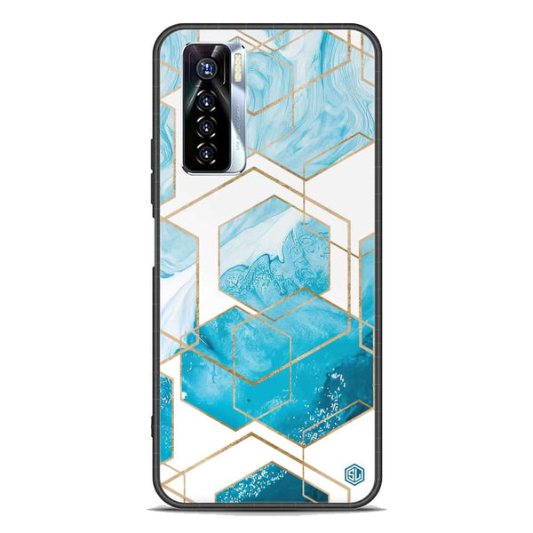 Stylish Marble Series Soft Phone Case - Premium Glass Case - Design 1 - Tecno Camon 17 Pro