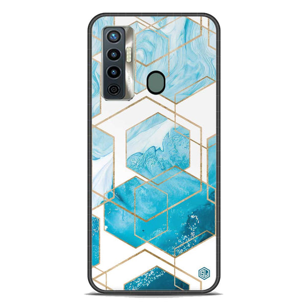 Stylish Marble Series Soft Phone Case - Premium Glass Case - Design 1 - Tecno Camon 17