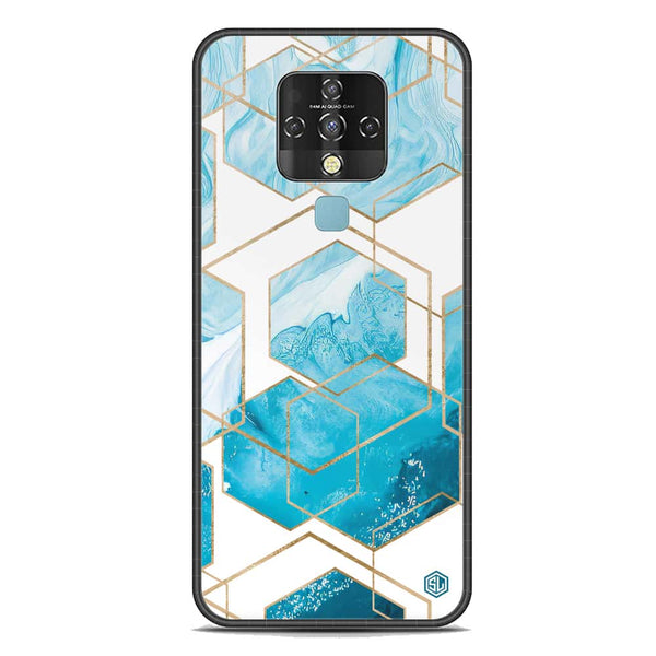 Stylish Marble Series Soft Phone Case - Premium Glass Case - Design 1 - Tecno Camon 16