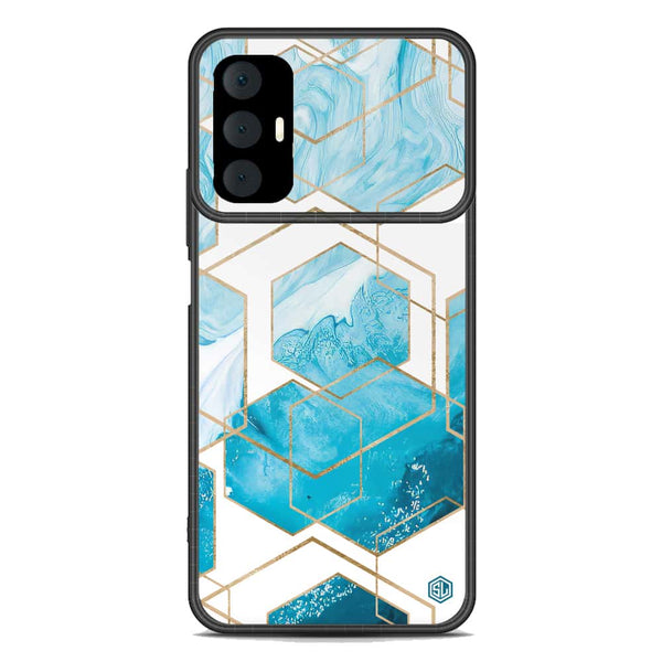 Stylish Marble Series Soft Phone Case - Premium Glass Case - Design 1 - Tecno Spark 8 Pro