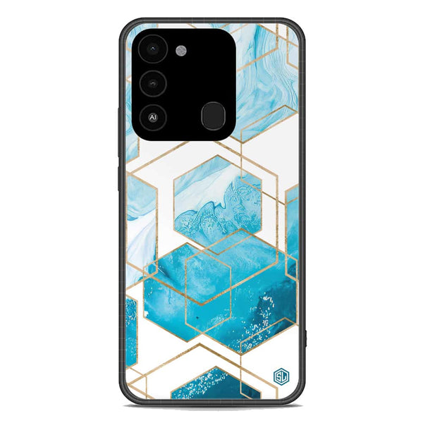 Stylish Marble Series Soft Phone Case - Premium Glass Case - Design 1 - Tecno Spark 8C