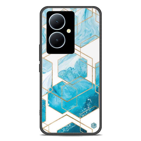 Stylish Marble Series Soft Phone Case - Premium Glass Case - Design 1 - Vivo Y78 Plus 5G