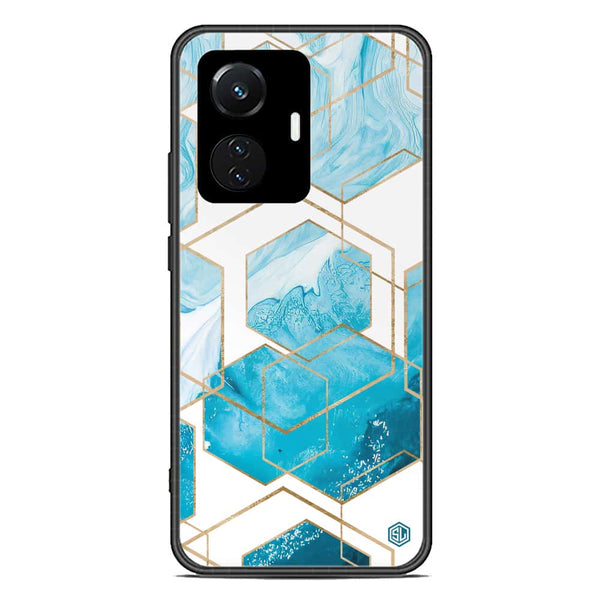 Stylish Marble Series Soft Phone Case - Premium Glass Case - Design 1 - Vivo Y55 4G