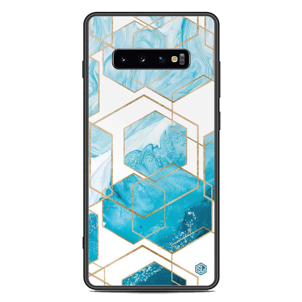 Stylish Marble Series Soft Phone Case - Premium Glass Case - Design 1 - Samsung Galaxy S10 Plus